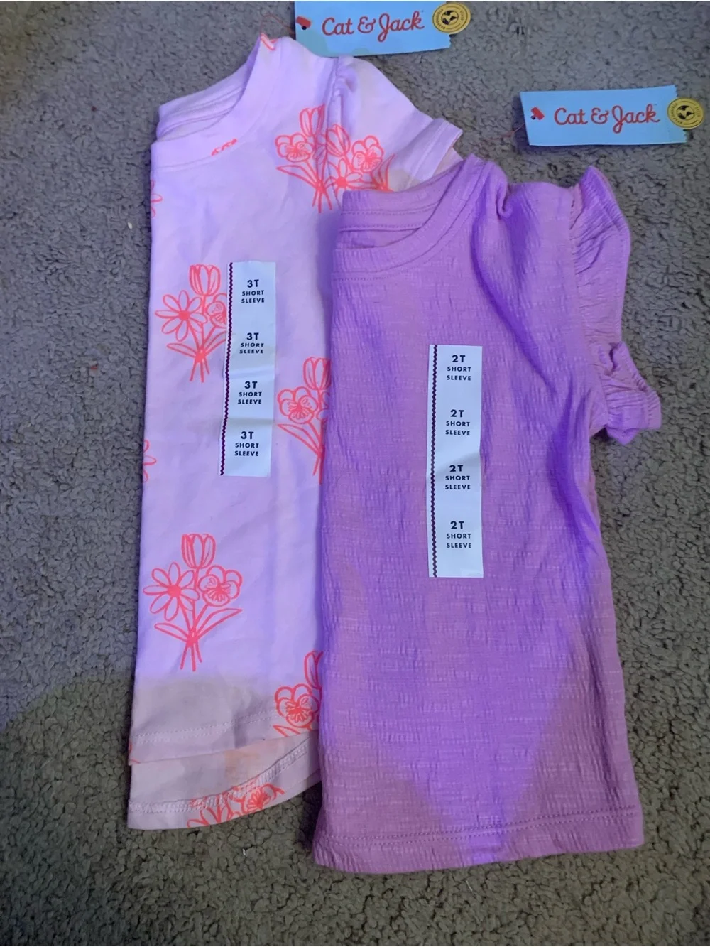 Cat & Jack Girls T-shirt Bundle -2T and 3T